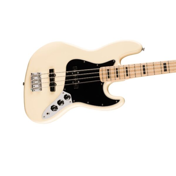 Squier Affinity Active Jazz Bass, Maple Fingerboard, Black Pickguard, Olympic White - Image 3