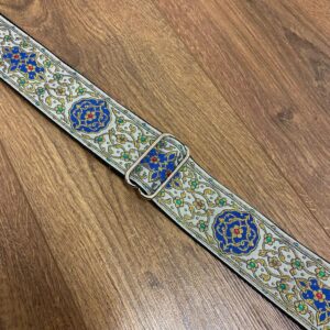 Roksak RSJS-7245 Jacquard Guitar Strap, Grey/Blue Ornate