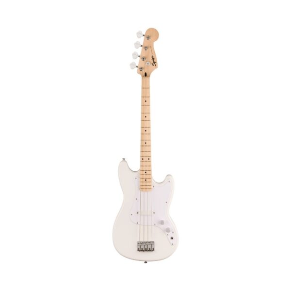 Squier Sonic Bronco Bass Guitar, Maple Fingerboard, White Pickguard, Arctic White