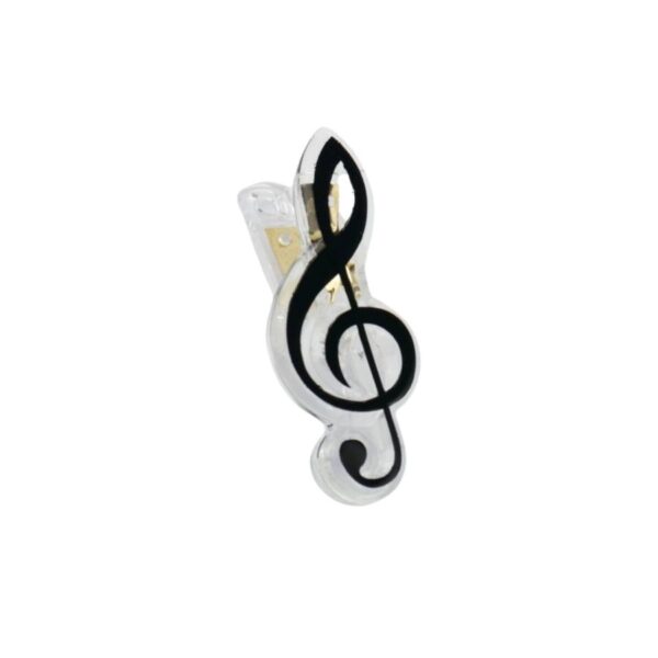 Treble Clef Clip, Black. 7cm