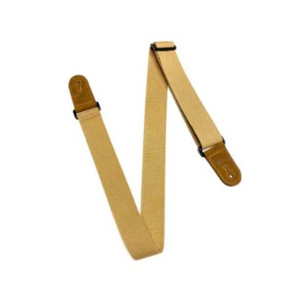 Leathergraft Cotton Webbing Guitar Strap, Suede Ends, Beige