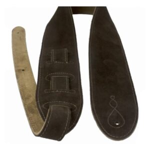 Leathergraft Comfy Suede Bootlace Guitar Strap, Brown