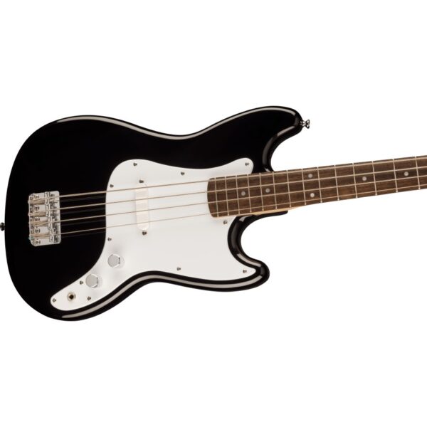 Squier Bronco Bass, Laurel Fingerboard, White Pickguard, Black - Image 4