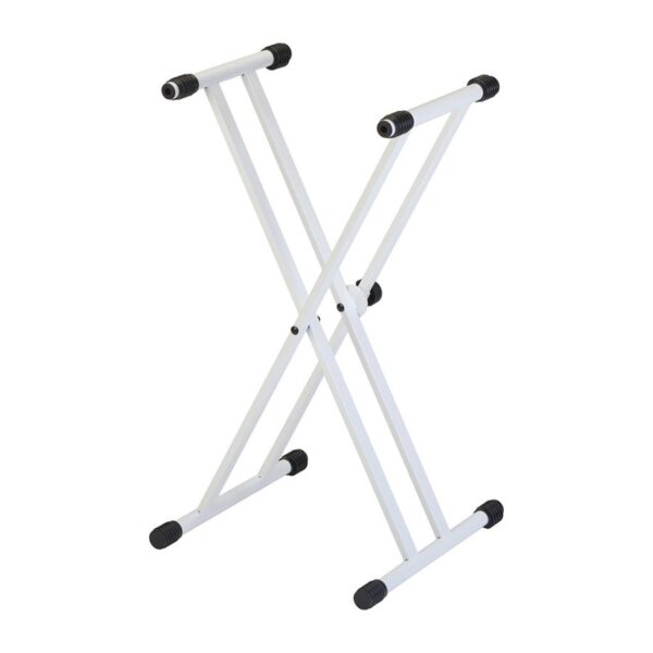 Quiklok T20 Double Braced X-Frame Keyboard Stand, White