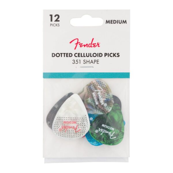 Fender 351 Dotted Celluloid Picks, Medium, 12-Pack - Image 2