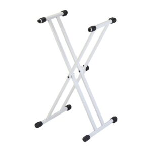 Quiklok T20 Double Braced X-Frame Keyboard Stand, White