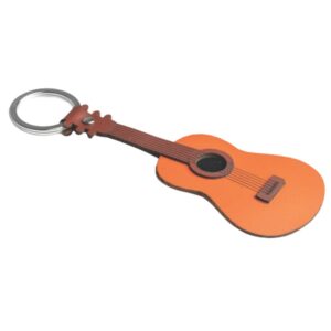 Acoustic Guitar Leather Keyring
