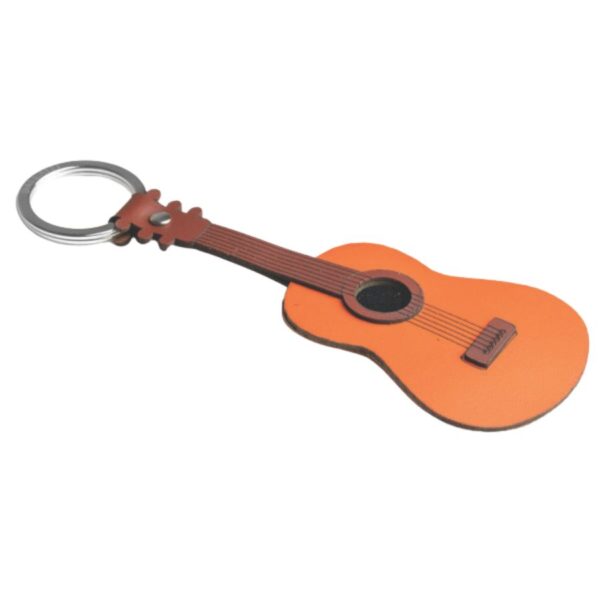Acoustic Guitar Leather Keyring