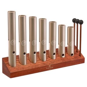 Meinl Sonic Energy WWTSETCHA Wah-Wah Tube Chakra Set, 432Hz, 7-Piece Set with Stand