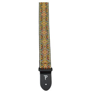 RokSak RSJS-6726 2"Jacquard Guitar Strap, Orange/Black Cross