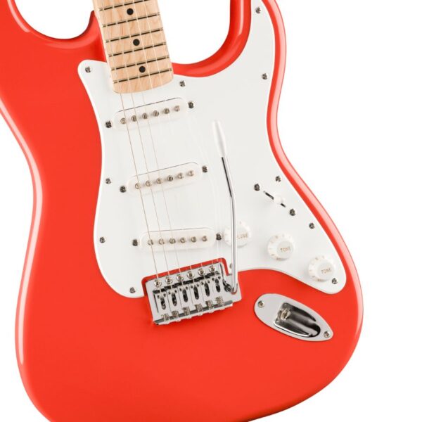 FSR Squier Sonic Stratocaster, Maple Fingerboard, White Pickguard, Fiesta Red - Image 3