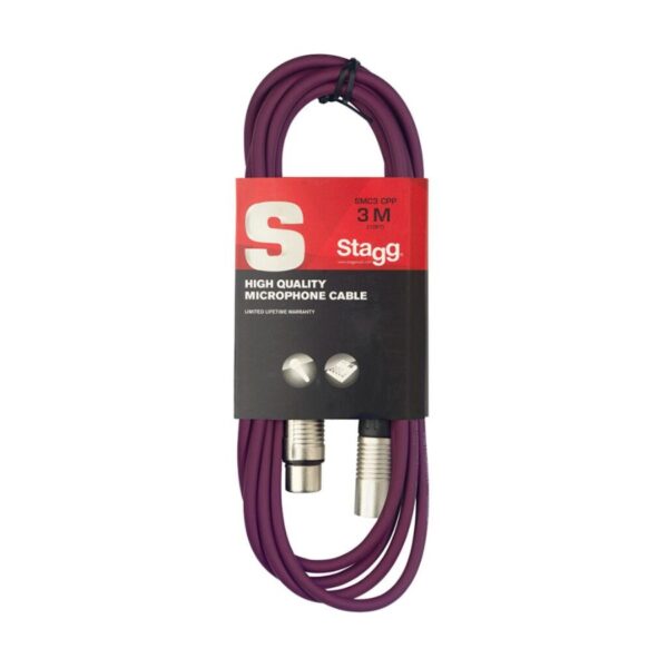 Stagg SMC3 CPP XLR-XLR Lead, 3 Metres, Purple