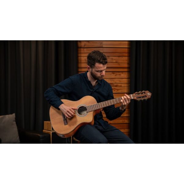 Ortega RCE23RO Thermo Series Nylon String Guitar, Satin Dark Brown, with Gig Bag - Image 8