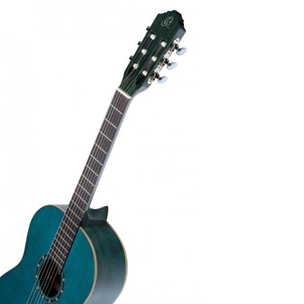 Ortega R121SNOC Family Series Classical Slim Neck Guitar, Ocean Blue, with Gig Bag - Image 4