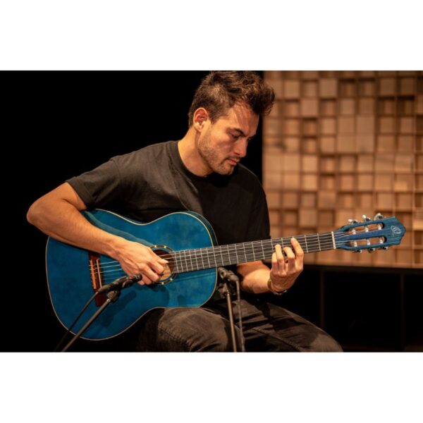 Ortega R121SNOC Family Series Classical Slim Neck Guitar, Ocean Blue, with Gig Bag - Image 6