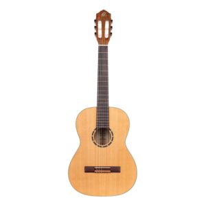 Ortega R122-7/8 Family Series 7/8 Classical Guitar, Cedar/Mahog, Satin Natural, with Gig Bag