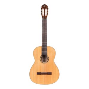 Ortega R122 Family Series Classical Slim Neck Guitar, Cedar/Mahog, Satin Natural, with Gig Bag