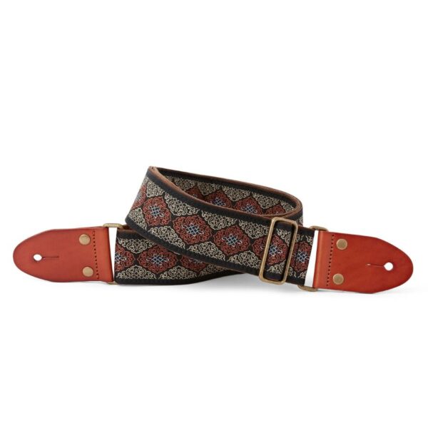 Izuzi GT-54 Fabric on Suede Guitar Strap, Leather Ends