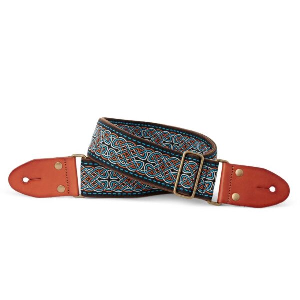Izuzi GT-52 Fabric on Suede Guitar Strap, Leather Ends