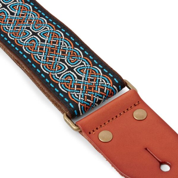Izuzi GT-52 Fabric on Suede Guitar Strap, Leather Ends - Image 2
