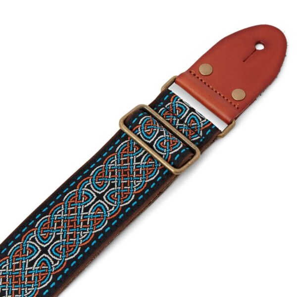 Izuzi GT-52 Fabric on Suede Guitar Strap, Leather Ends - Image 3