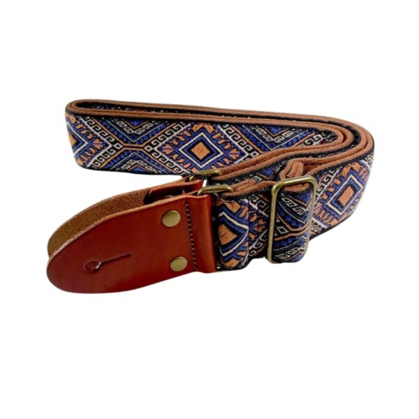 Izuzi GT-60 Deluxe Fabric on Suede Guitar Strap, Leather Ends