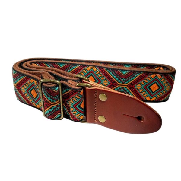 Izuzi GT-64 Deluxe Fabric on Suede Guitar Strap, Leather Ends