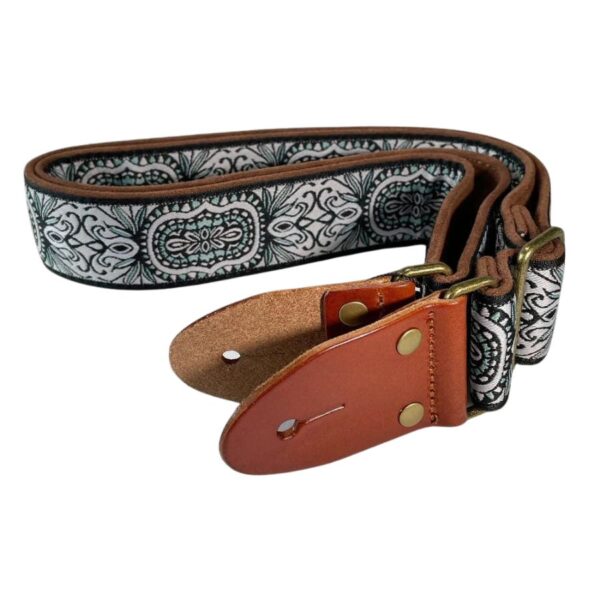 Izuzi GT-65 Deluxe Fabric on Suede Guitar Strap, Leather Ends