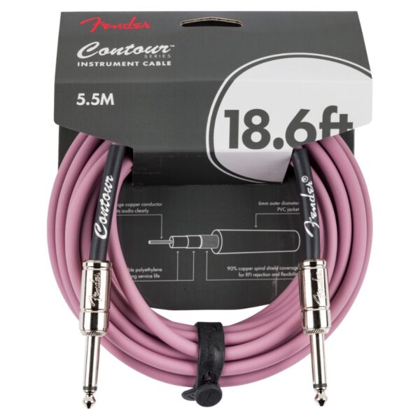 Fender Contour 18.6ft Instrument Cable, Burgandy Mist