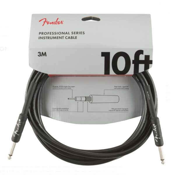 Fender Pro 10' Straight Black Instrument Cable