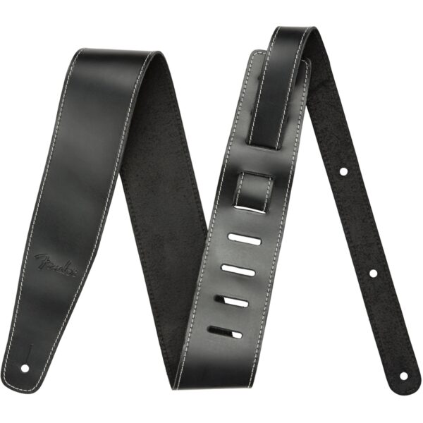 Fender Broken-In Leather 2.5" Black Guitar Strap