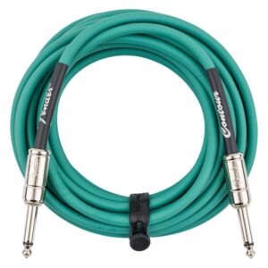 Fender Contour 18.6ft Instrument Cable, Sherwood Green