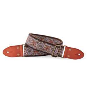 Izuzi GT-50 Fabric on Suede Guitar Strap, Leather Ends