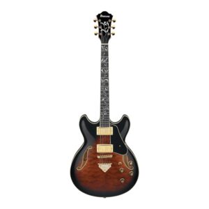 Ibanez AS Series AS93QMSP-DBS Quilet Maple, Semi-Hollow Guitar, Dark Brown Sunburst