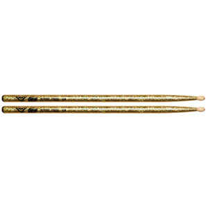 Vater 5A Gold Sparkle Drum Sticks, Wood Tip