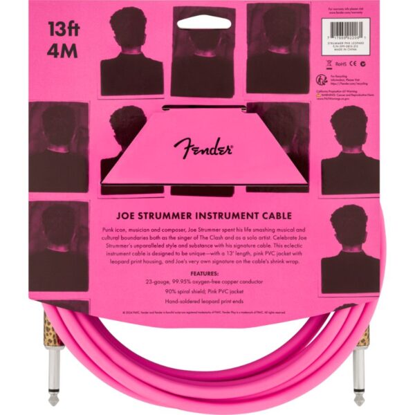 Fender Joe Strummer Cable, 13ft/4m, Pink Leopard - Image 5