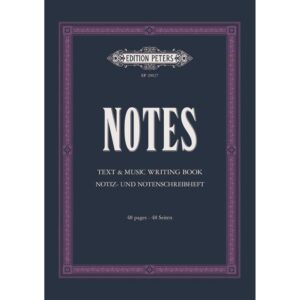 Peters Notes: Text & Music Writing Book, 48 Pages (A5 Portrait)