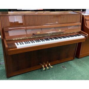 Second Hand Hellas Upright Piano, Polished Mahogany, c.1980