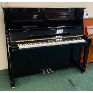 Second Hand Kemble K131 Upright Piano, Polished Ebony, c.2003