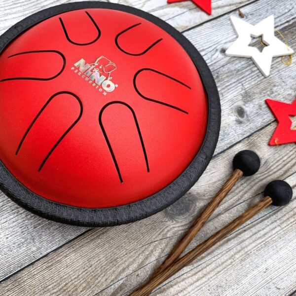 Meinl Nino Mini Melody Red Steel Tongue Drum - Image 3