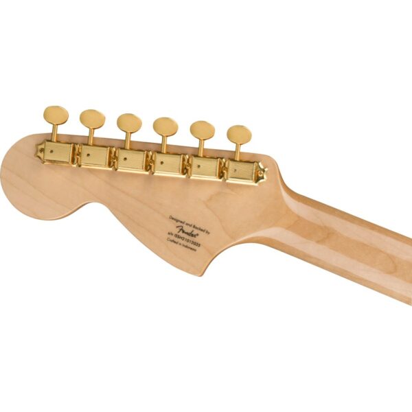 Squier 40th Anniversary Stratocaster®, Gold Edition, Laurel Fingerboard, Gold Anodized Pickguard, Ruby Red Metallic - Image 6
