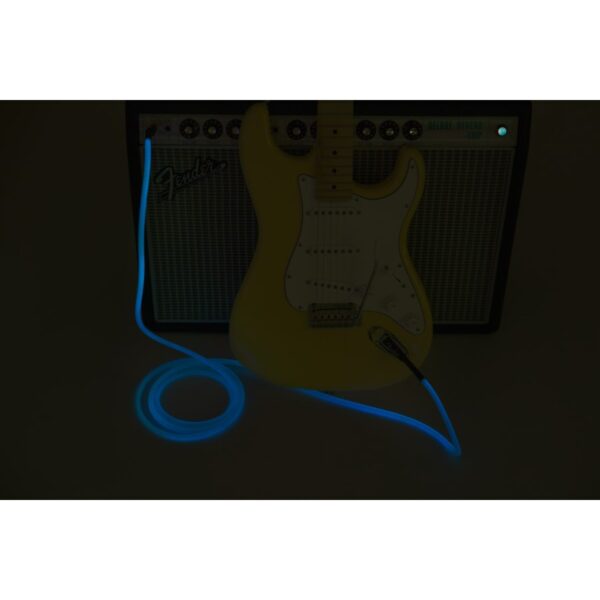 Fender Pro Glow In Dark 18.6ft Instrument Cable, Blue, Straight - Image 7