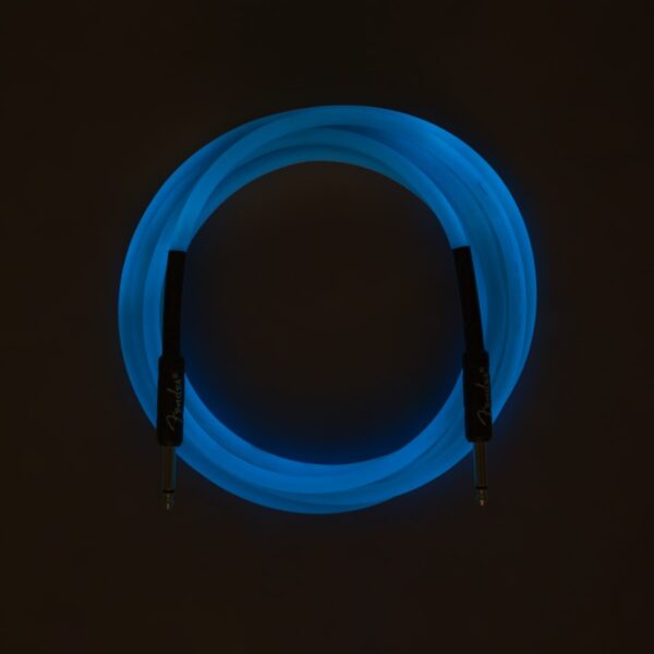 Fender Pro Glow In Dark 18.6ft Instrument Cable, Blue, Straight - Image 4