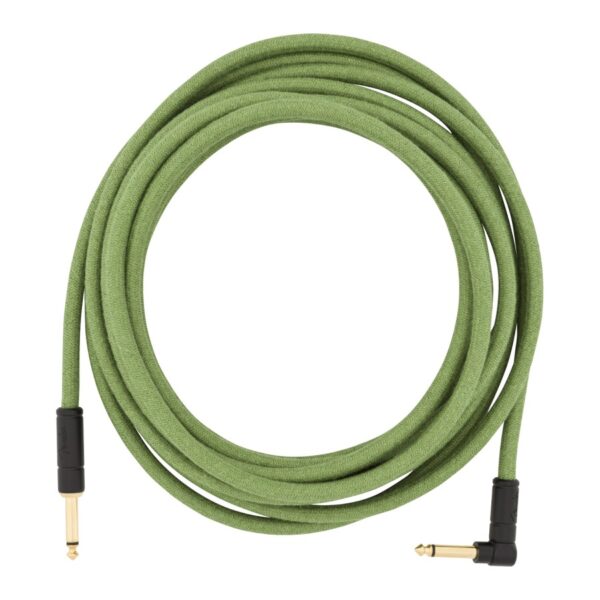 Fender Festival Pure Hemp Instrument Cable, Straight/Angle, 18.6ft, Green - Image 2