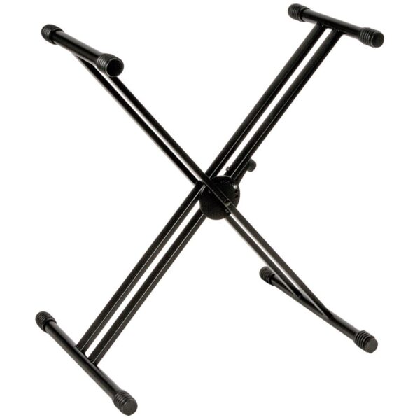 Quiklok QL646 Heavy Duty X-Frame Keyboard Stand, Double Braced, Single Tier