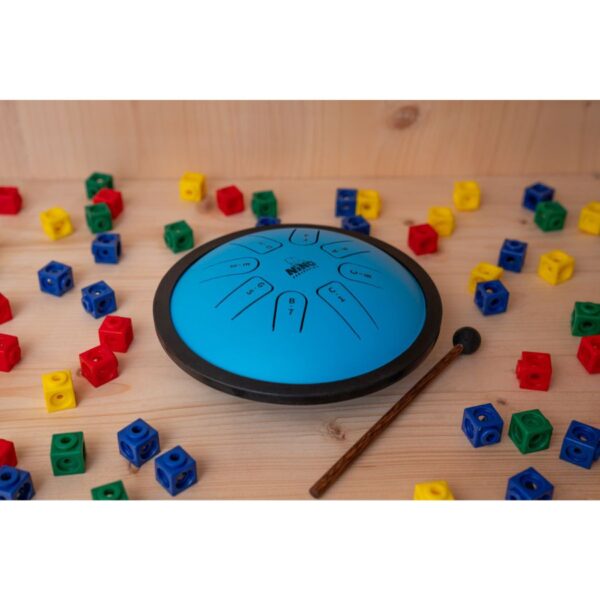 Meinl Nino Small 7" Steel Tongue Drum, Blue, C Major, 8 Notes - Image 2