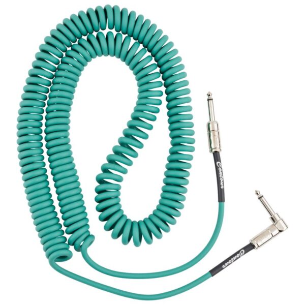 Fender Contour 30ft Coiled Cable, Sherwood Green
