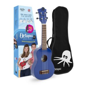Octopus UK205 Soprano Ukulele, Dark Blue, with Bag