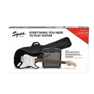 Squier Stratocaster SSS Black Guitar Pack