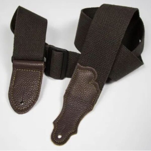 Franklin 2" Cotton Glove Leather End Brown Guitar Strap